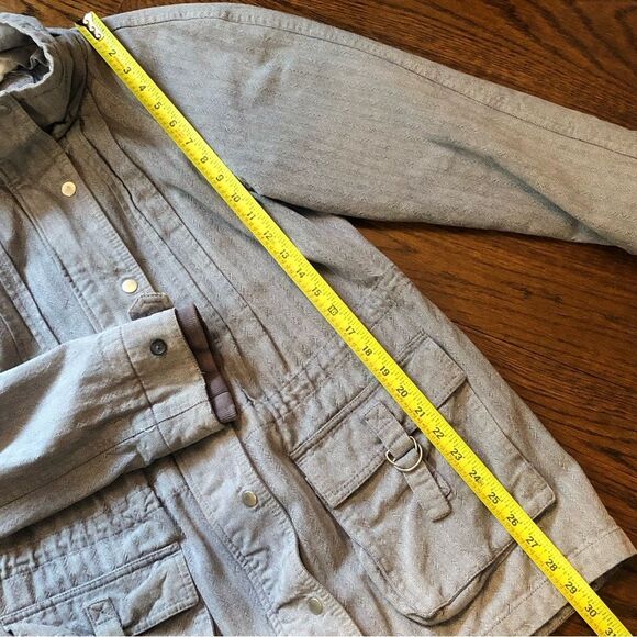 FREE PEOPLE Women’s Denim Full Zip Button Down Large Pocket Jacket Size 12 - Picture 9 of 12